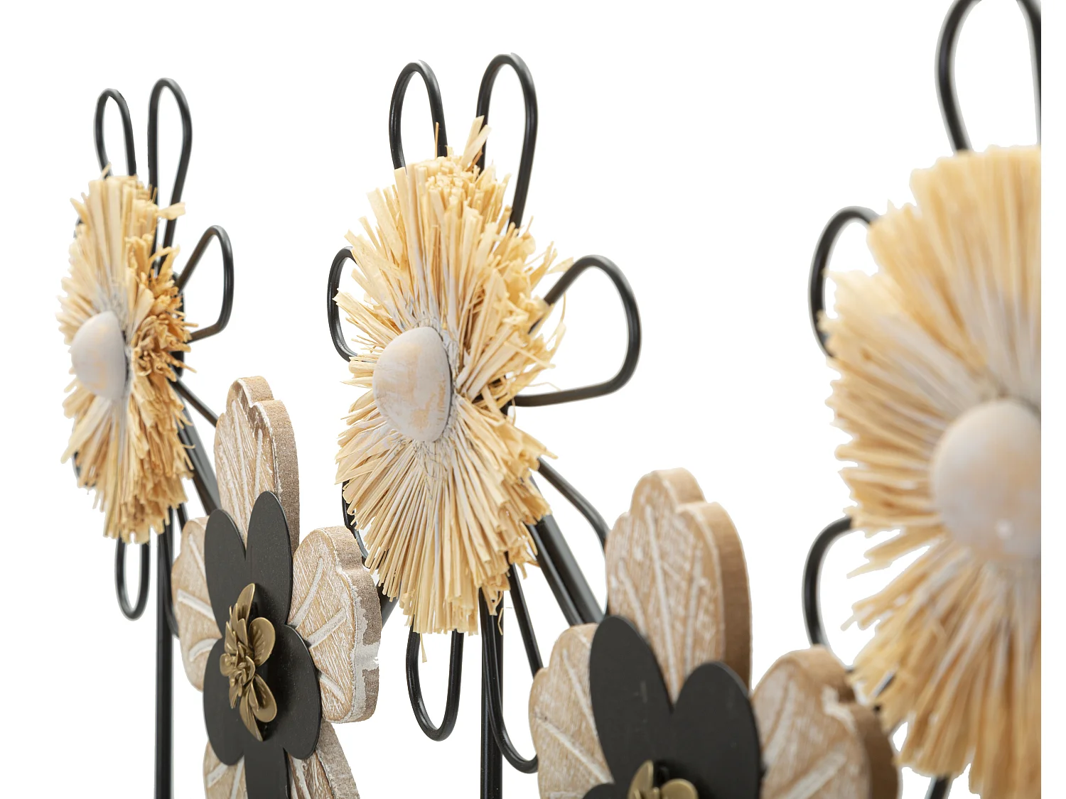 Appendiabiti in metallo e legno marrone e nero cm 61x5,5x30,5