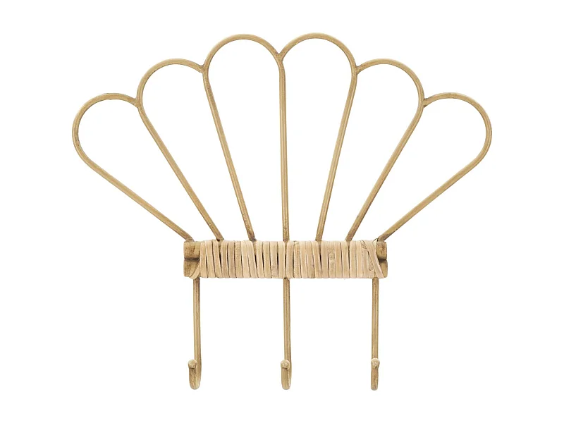 Appendiabiti con 3 ganci in metallo marrone cm 37,5x5x32,5