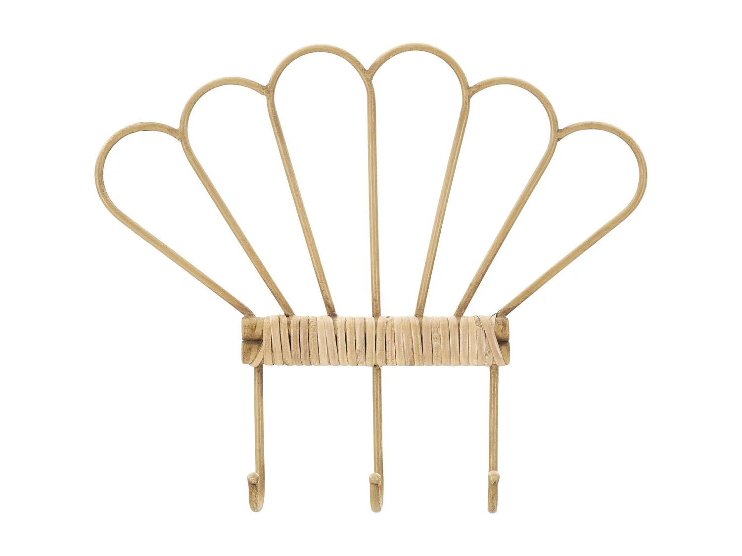 Appendiabiti con 3 ganci in metallo marrone cm 37,5x5x32,5