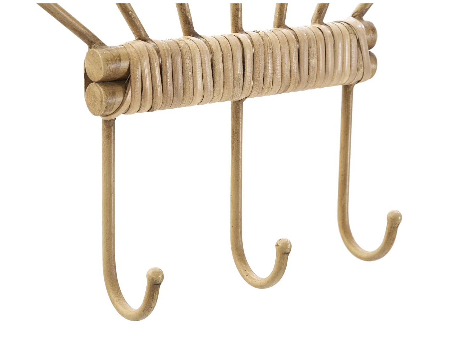 Kledinghanger met 3 bruine metalen haken, 37,5x5x32,5 cm