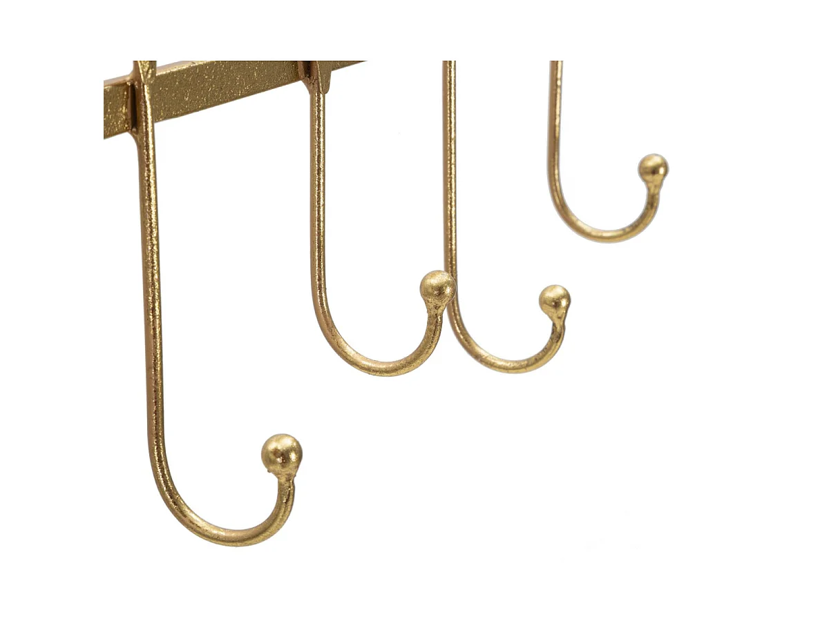 Gouden metalen kledinghanger met 5 haken, 49,5 x 6 x 26,3 cm