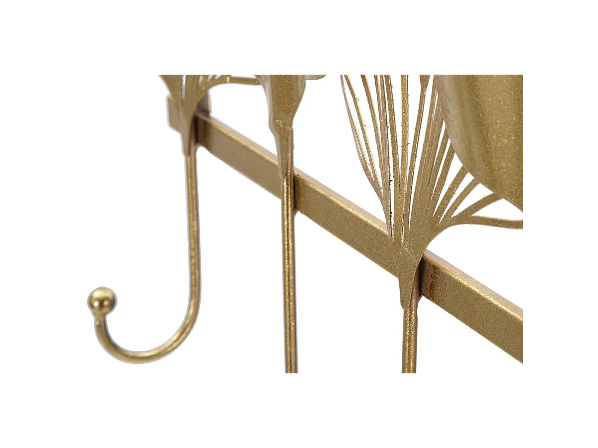 Gouden metalen kledinghanger met 5 haken, 49,5 x 6 x 26,3 cm