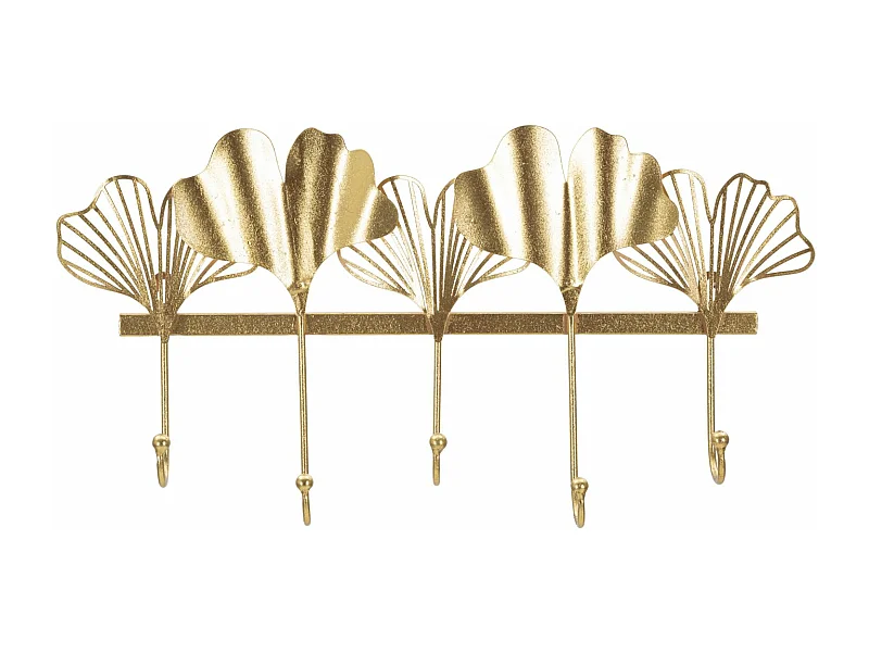 Appendiabiti in metallo dorato con 5 ganci cm 49,5x6x26,3