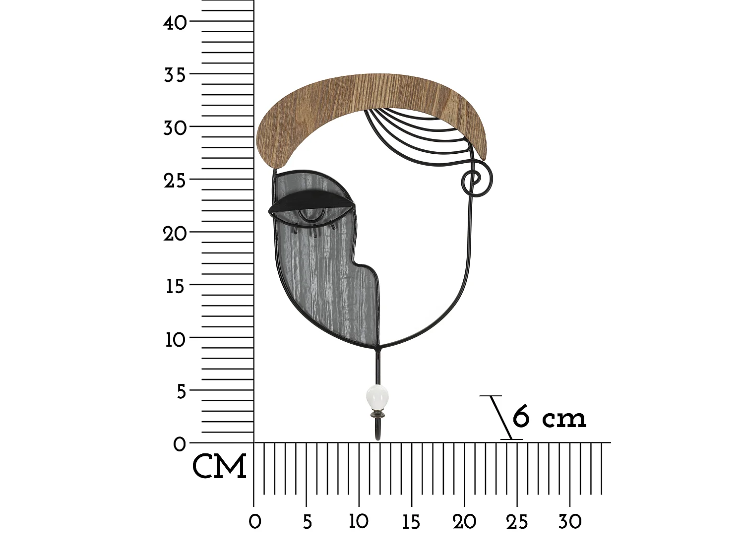 Patère Murale Design "Picassy" 35cm Multicolore