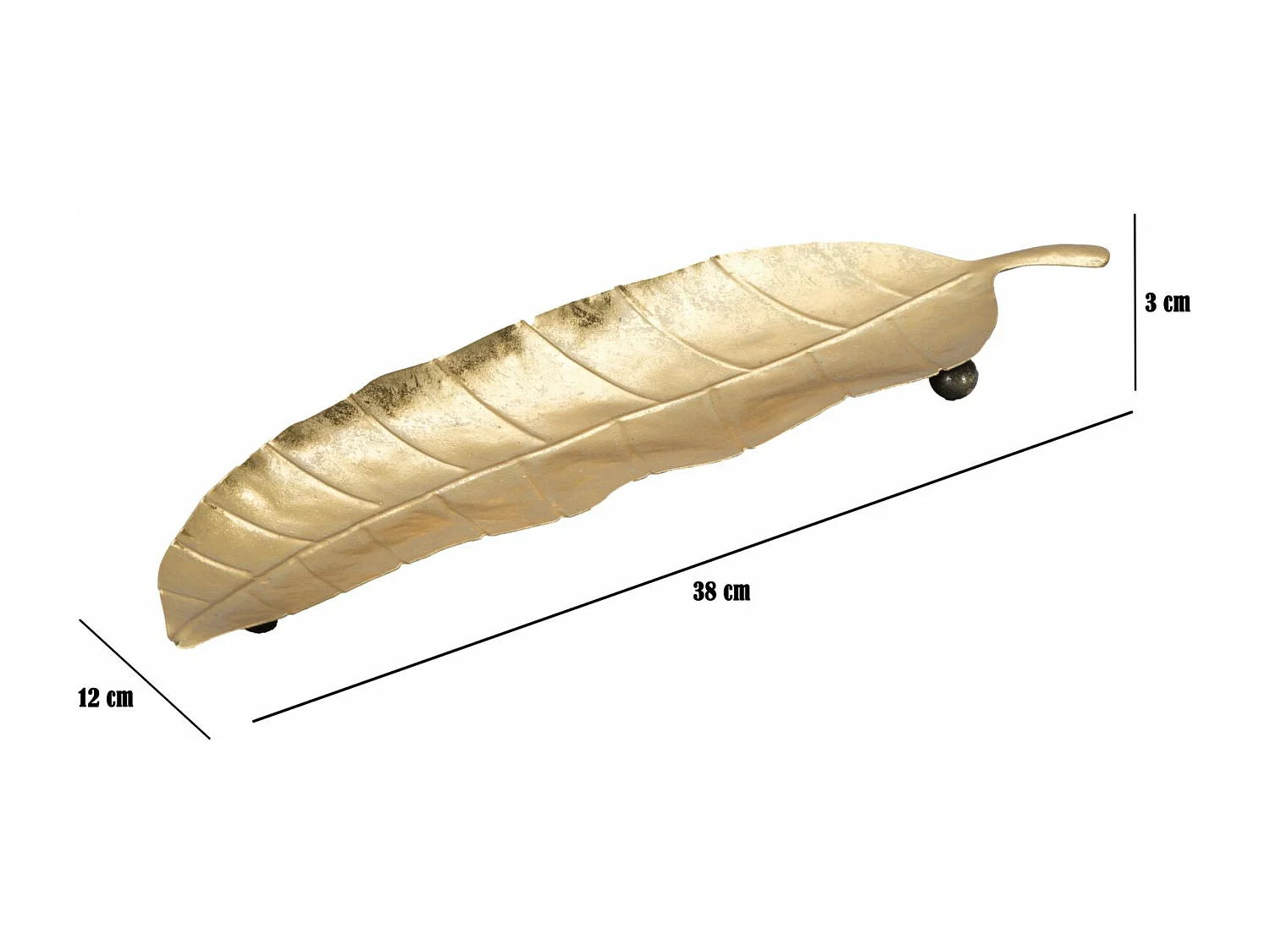 Vide-Poche sur Pied en Métal "Foglia" 38cm Or