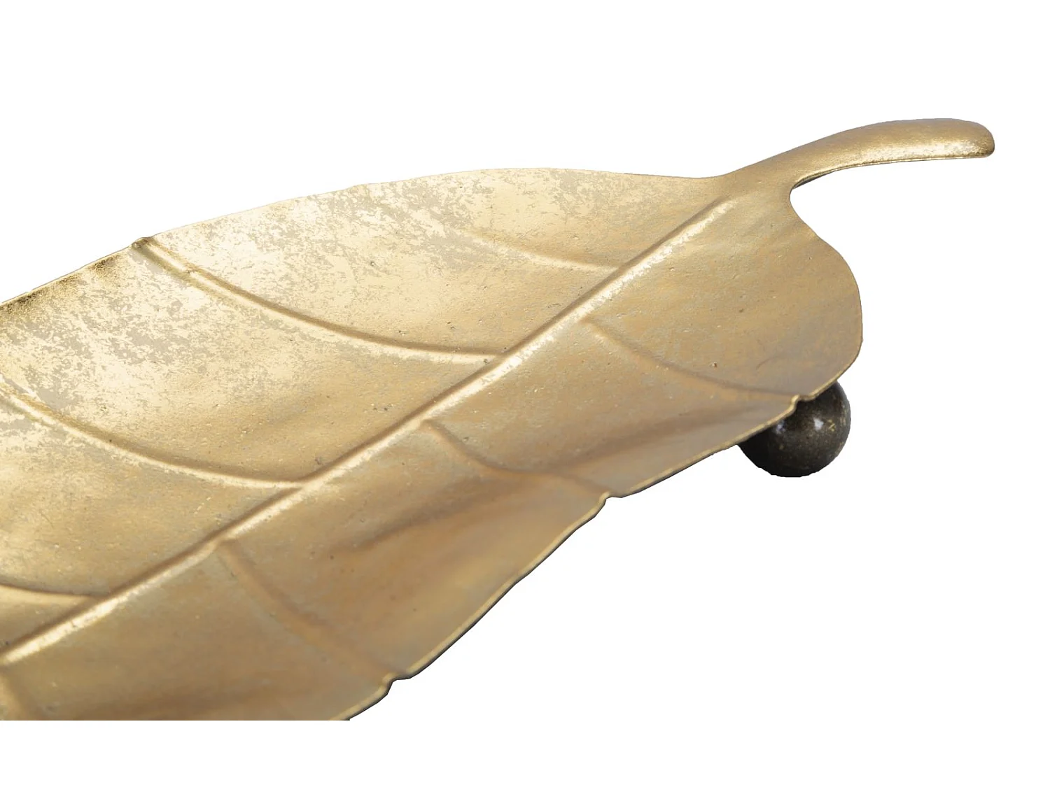 Vide-Poche sur Pied en Métal "Foglia" 38cm Or