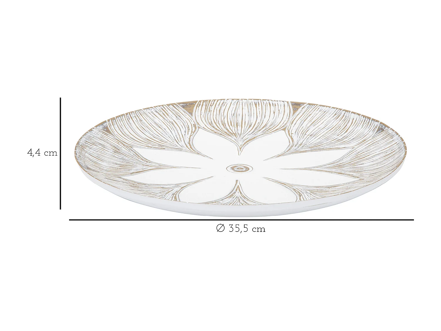 Vide-Poche Design en Polyresine "Atene" 35cm Blanc