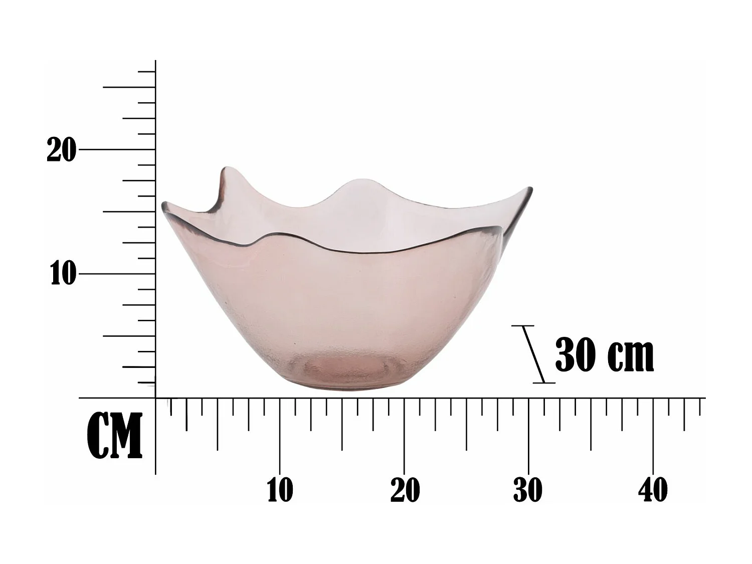 Ciotola in vetro rosa Ø cm 30x18