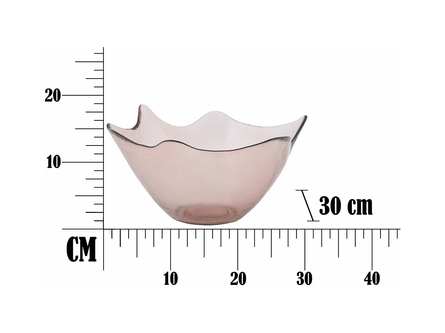 Bol en verre rose Ø 30x18 cm