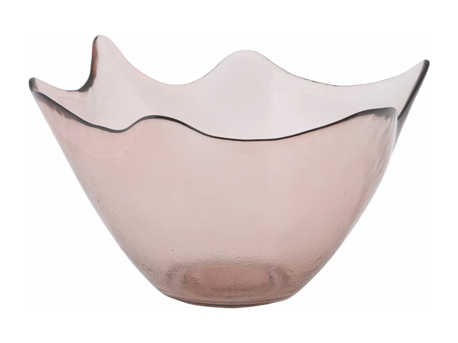 Bol en verre rose Ø 30x18 cm