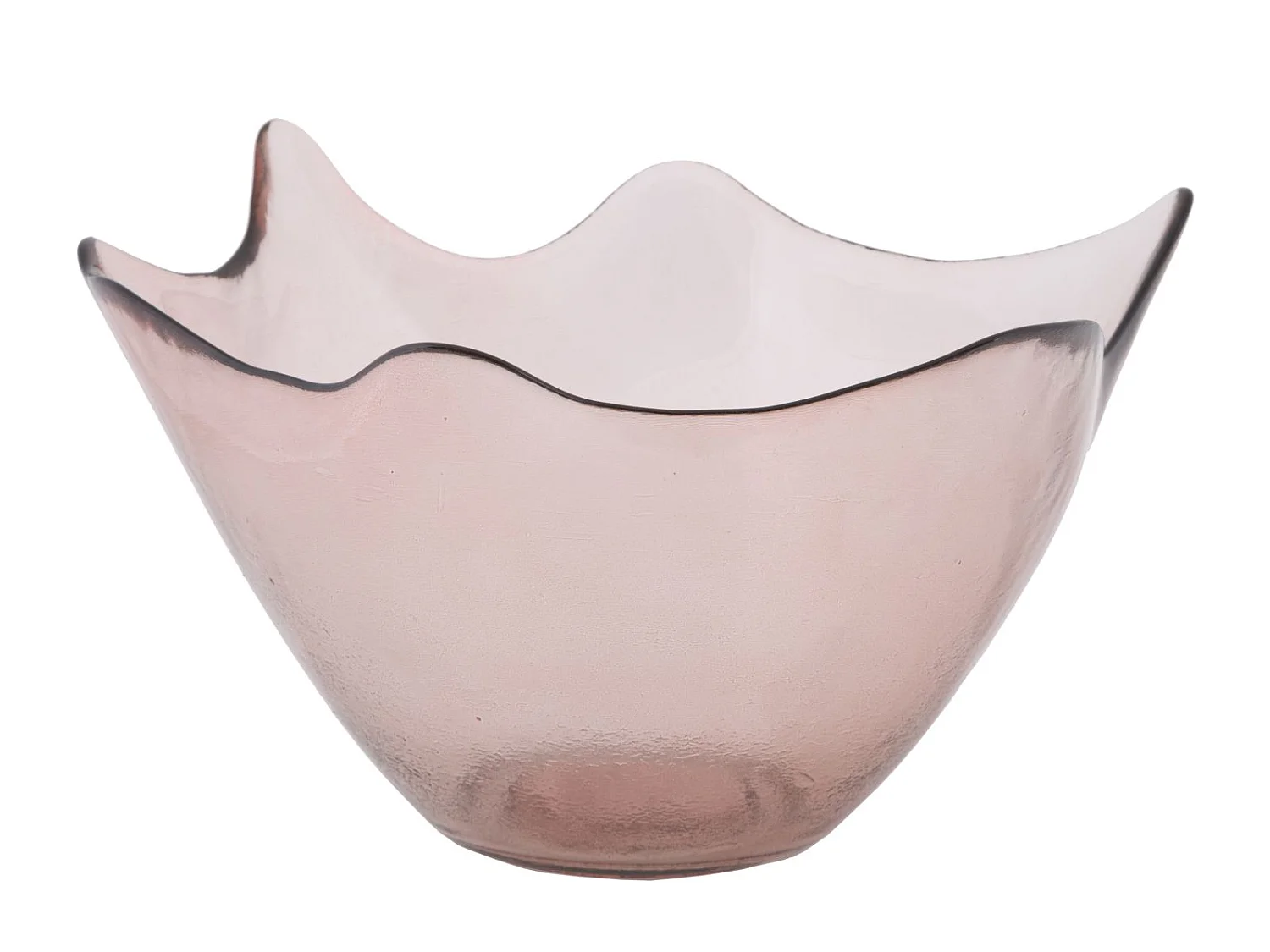 Bol de cristal rosa Ø 30x18 cm