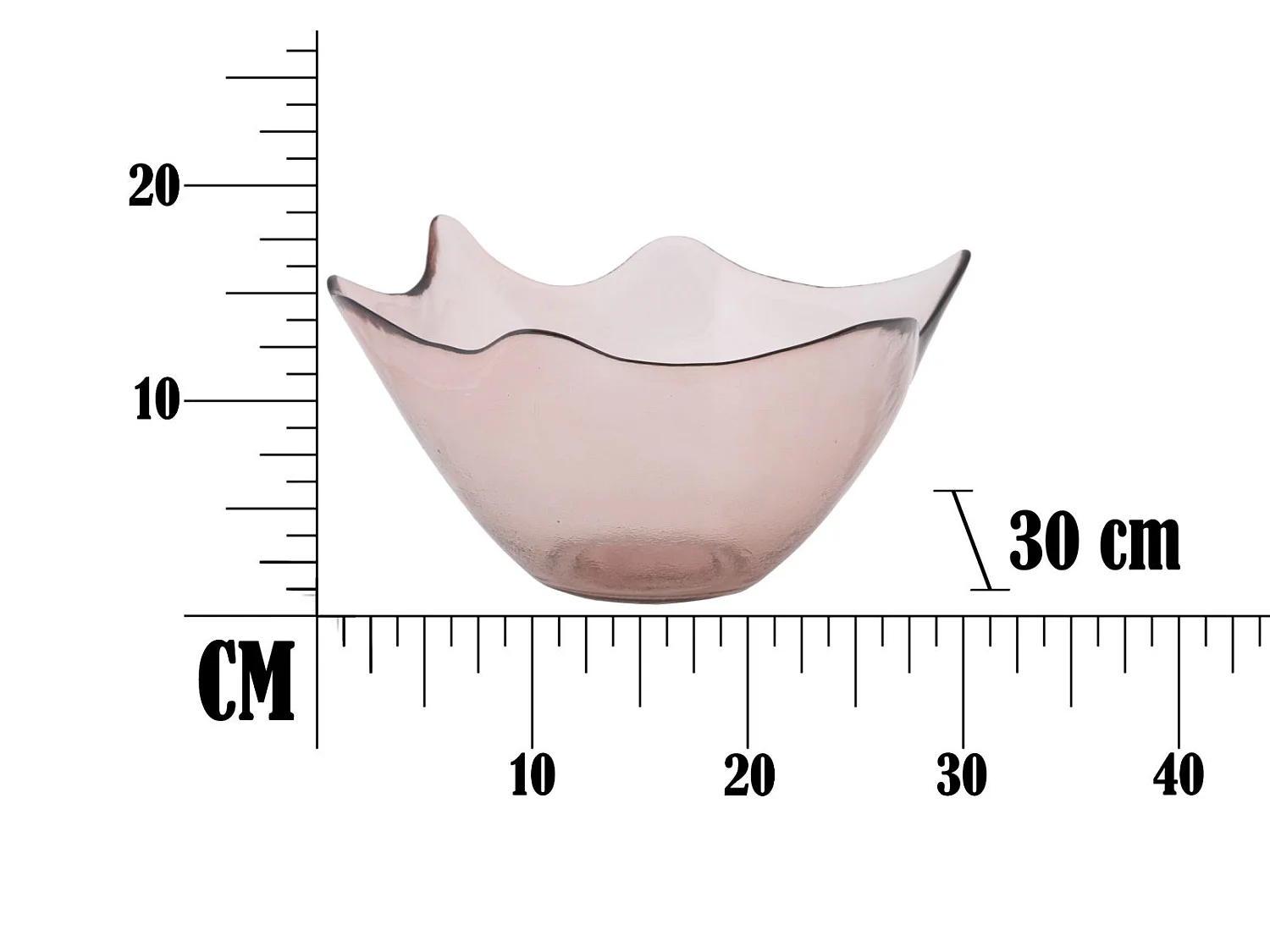 Bol de cristal rosa Ø 30x18 cm