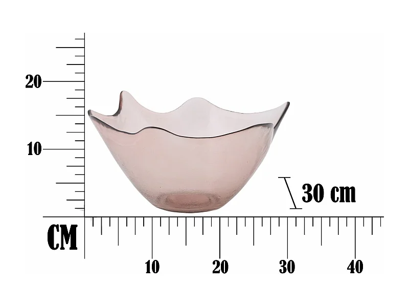 Bol en verre rose Ø 30x18 cm