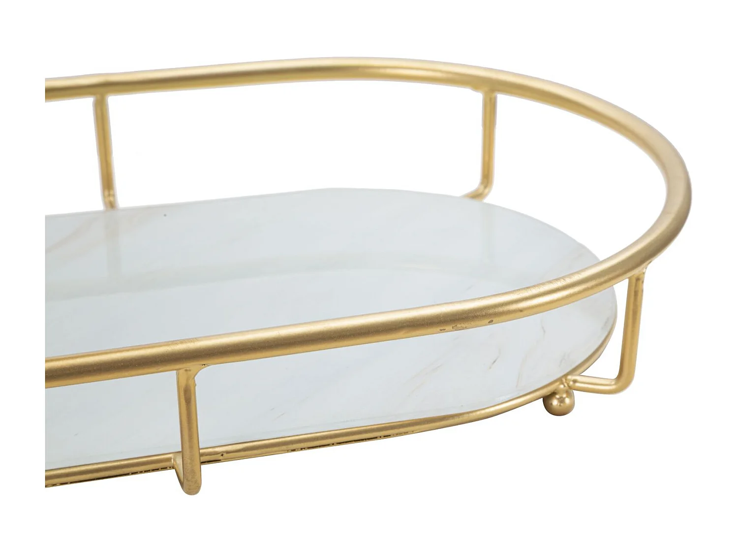 Portaoggetti in metallo dorato con 2 ripiani cm 36x22,5x27