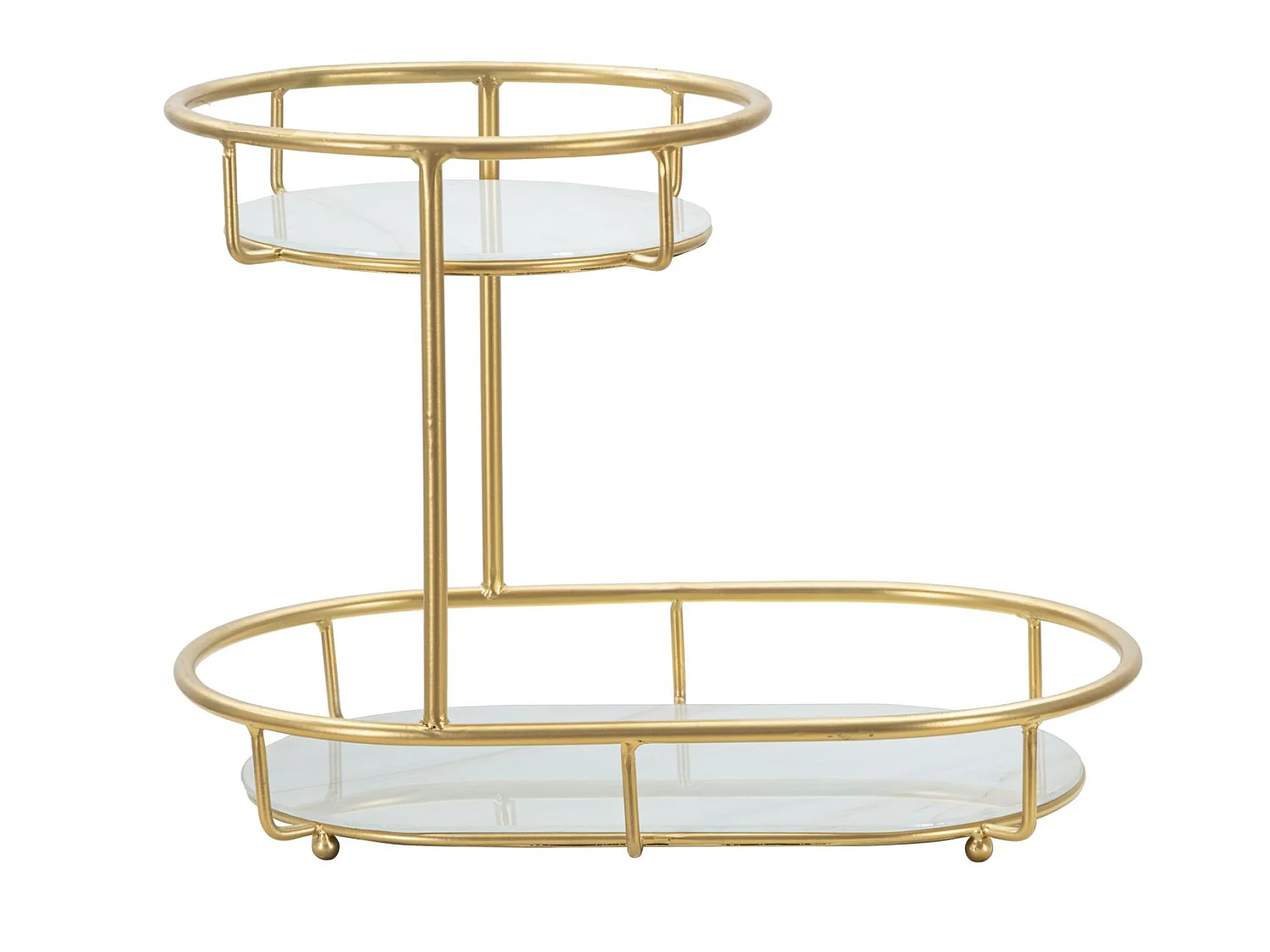 Plateau Décoratif 2 Niveaux "Jade" 36cm Or