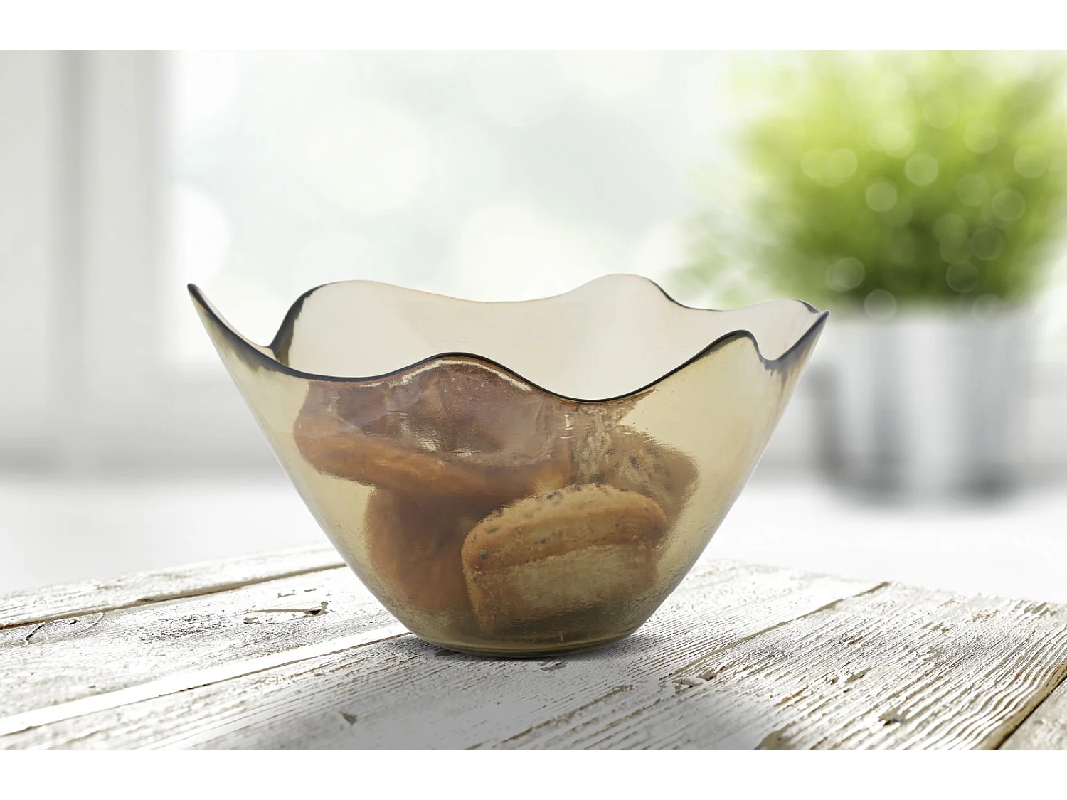 Ciotola in vetro gialla Ø cm 30x18