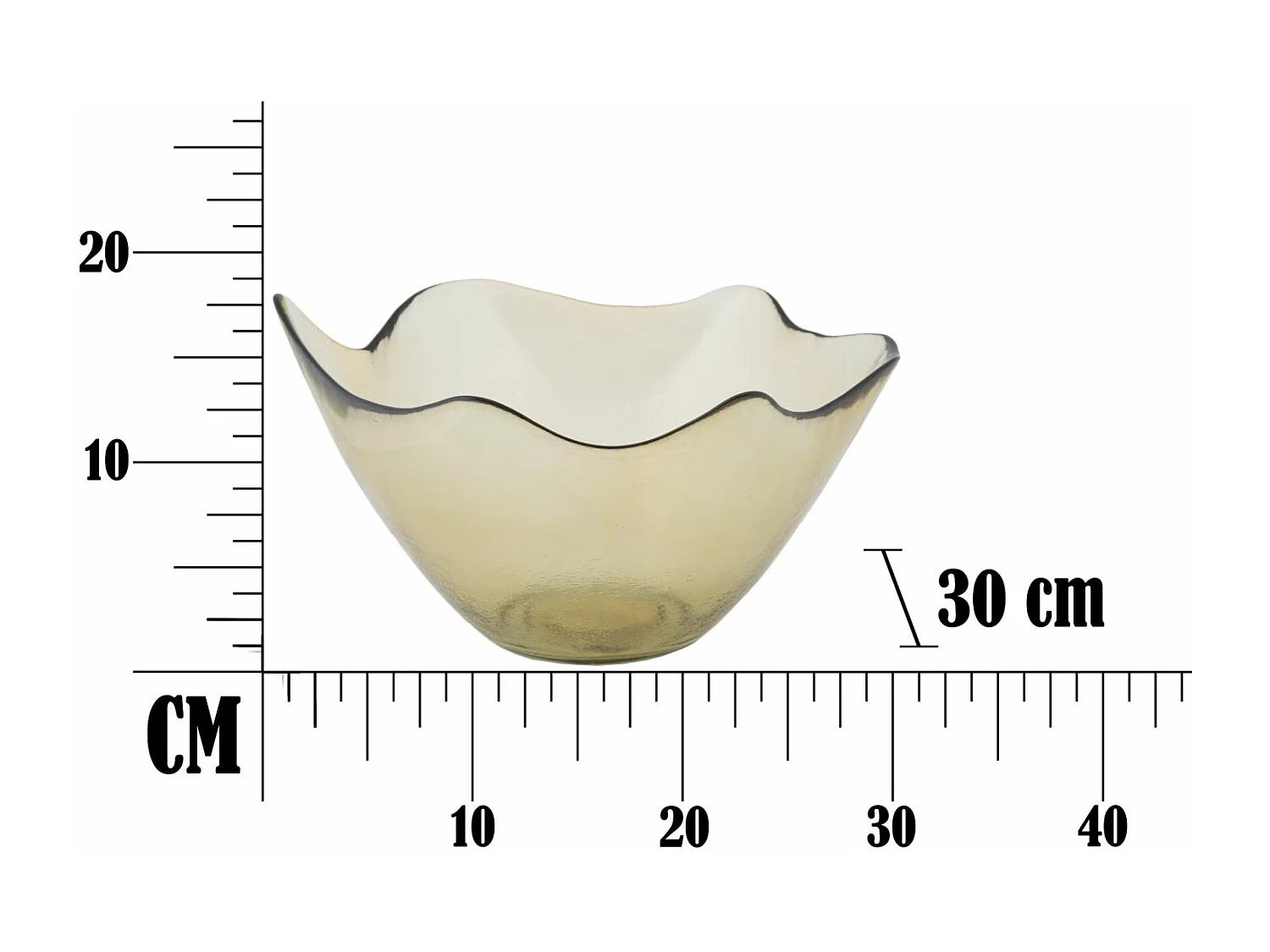 Ciotola in vetro gialla Ø cm 30x18