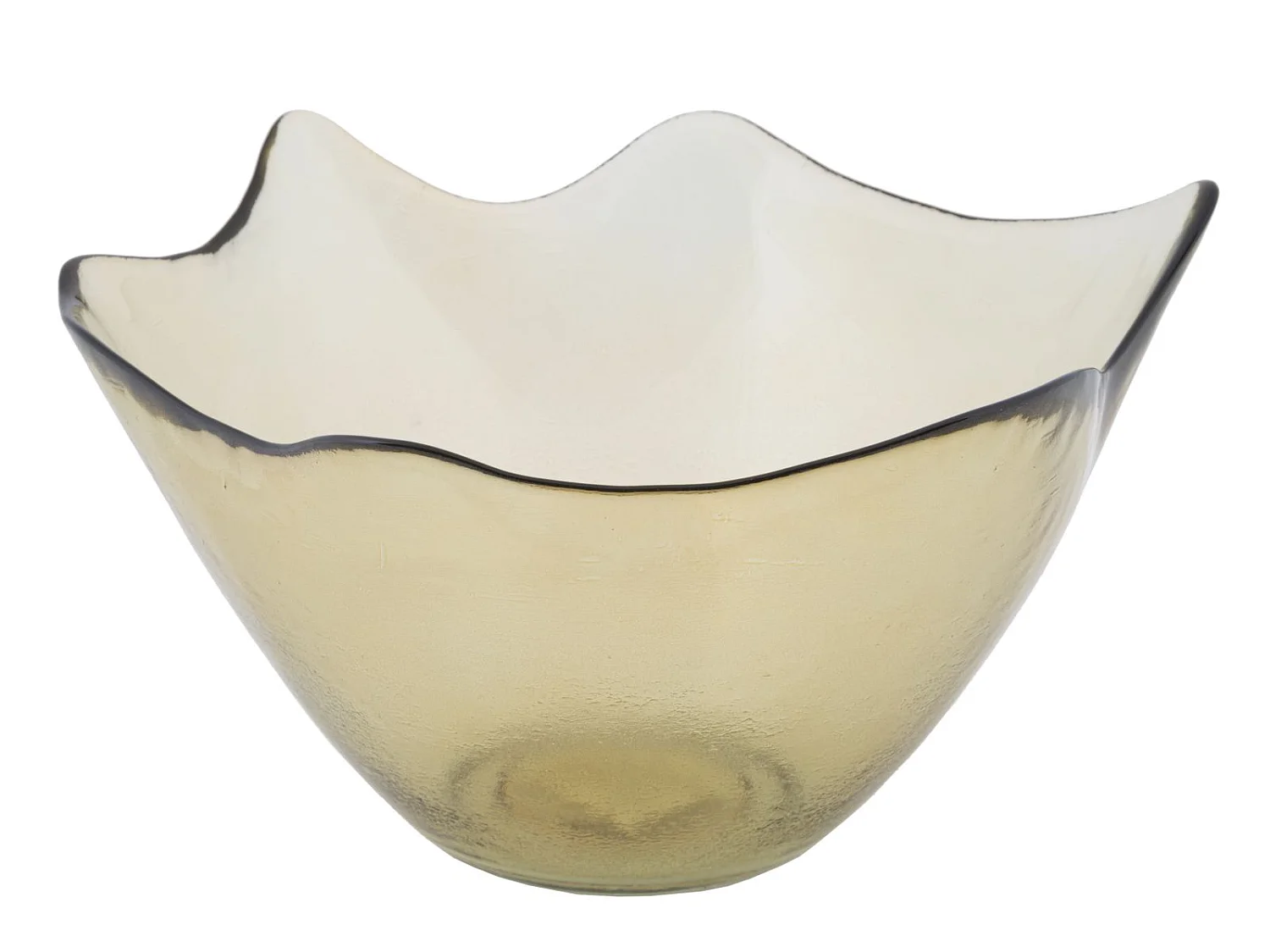 Bol de cristal amarillo Ø 30x18 cm