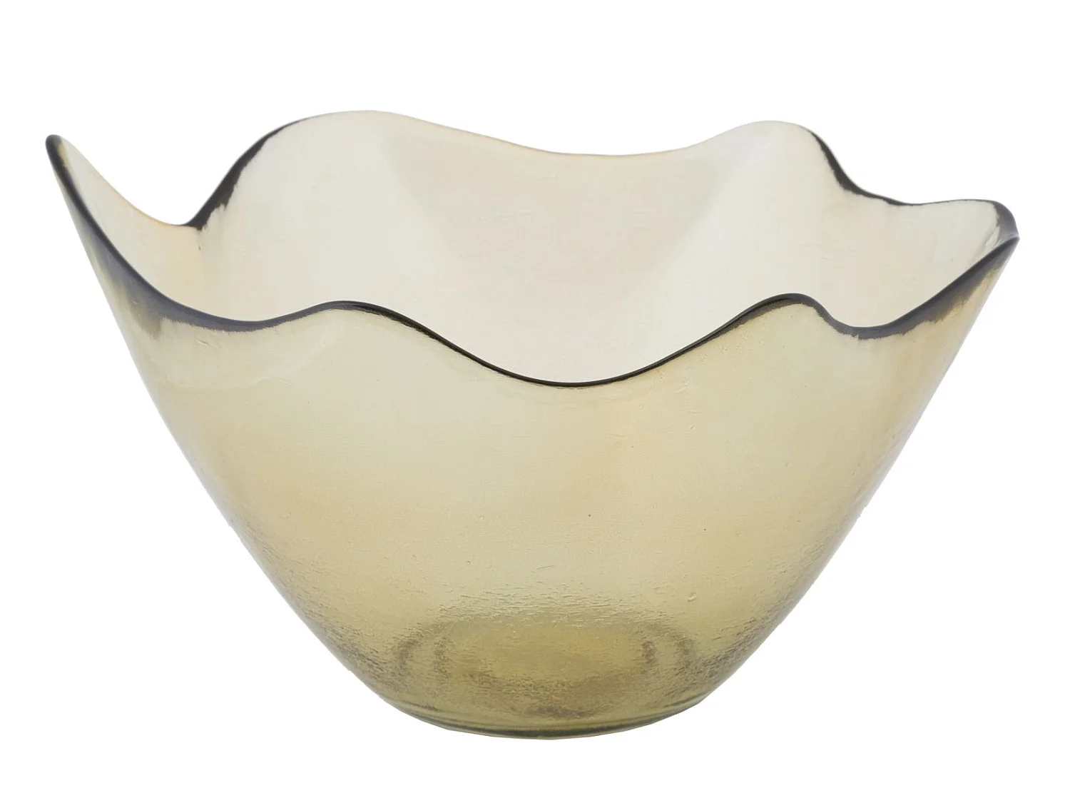 Bol de cristal amarillo Ø 30x18 cm