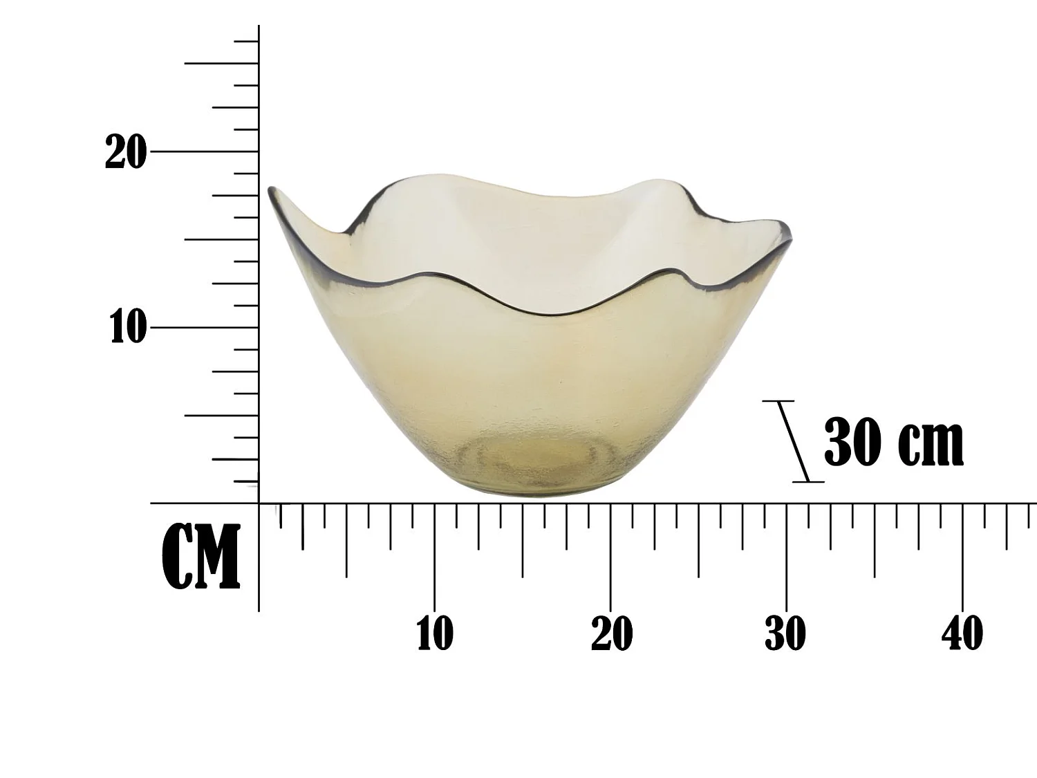 Bol de cristal amarillo Ø 30x18 cm