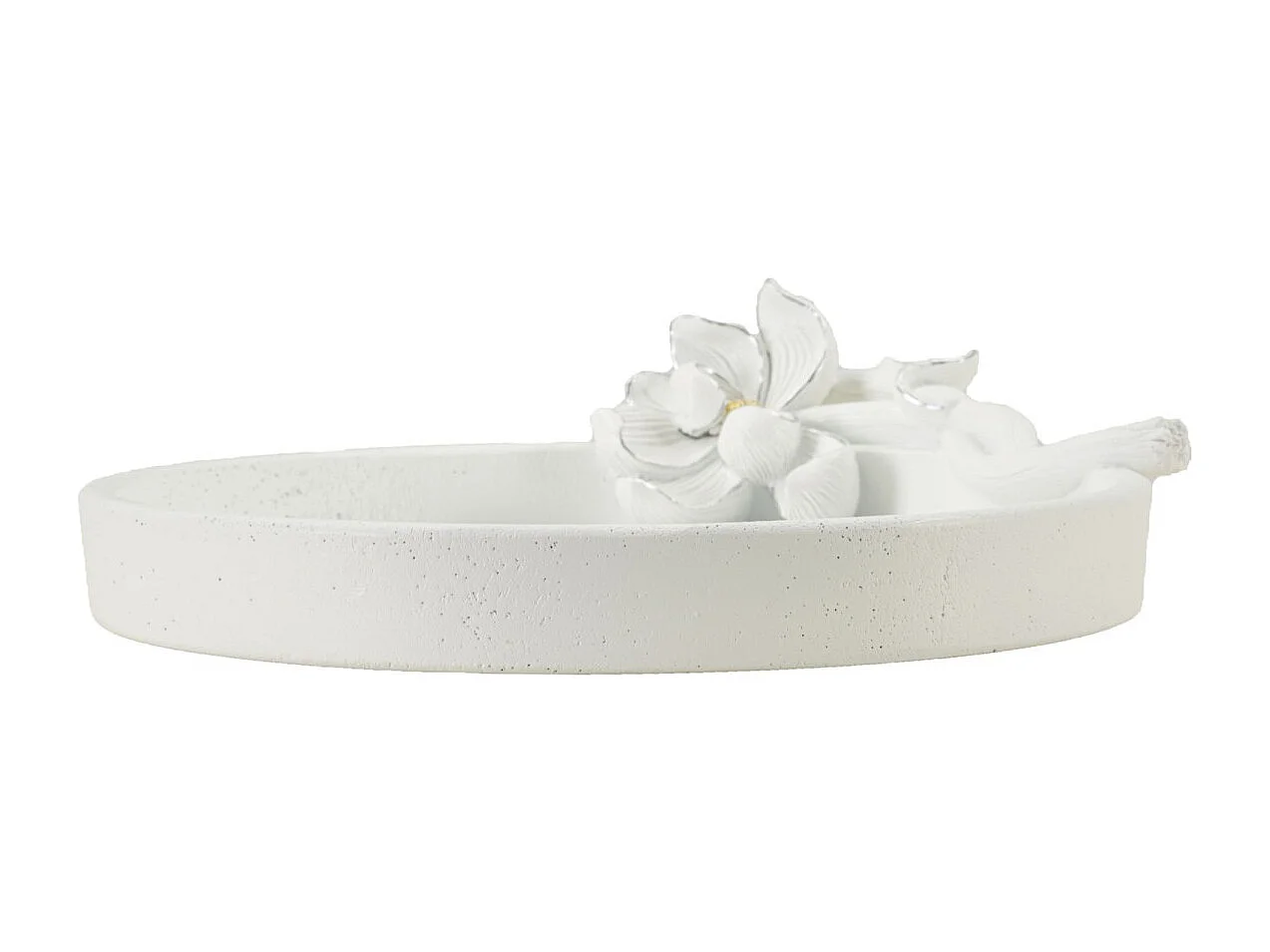 Vide-Poche Déco en Résine "Magnolia" 24cm Blanc