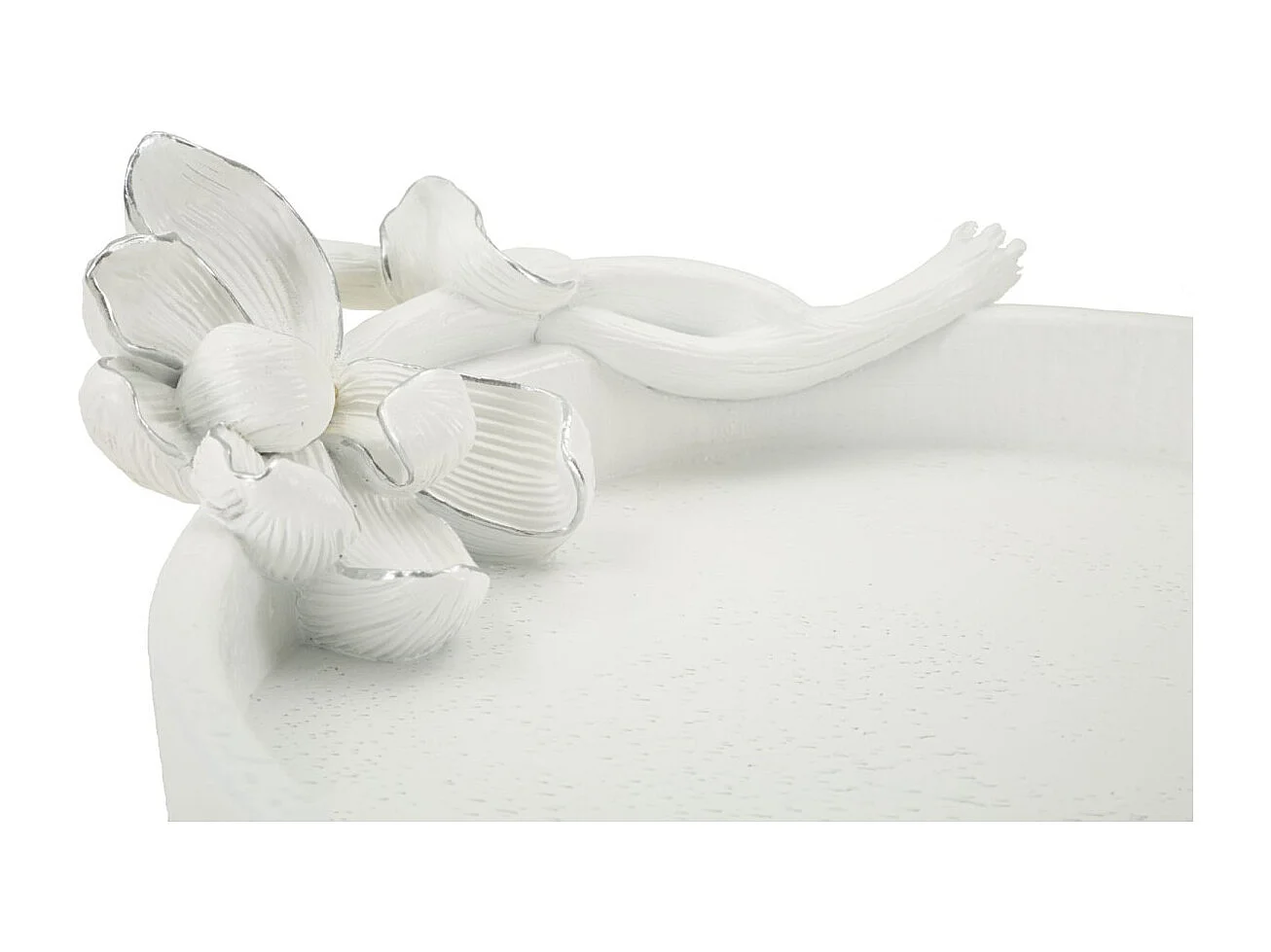 Vide-Poche Déco en Résine "Magnolia" 24cm Blanc