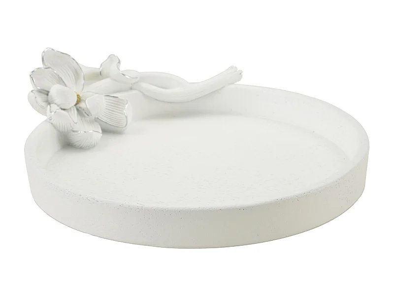 Vide-Poche Déco en Résine "Magnolia" 24cm Blanc
