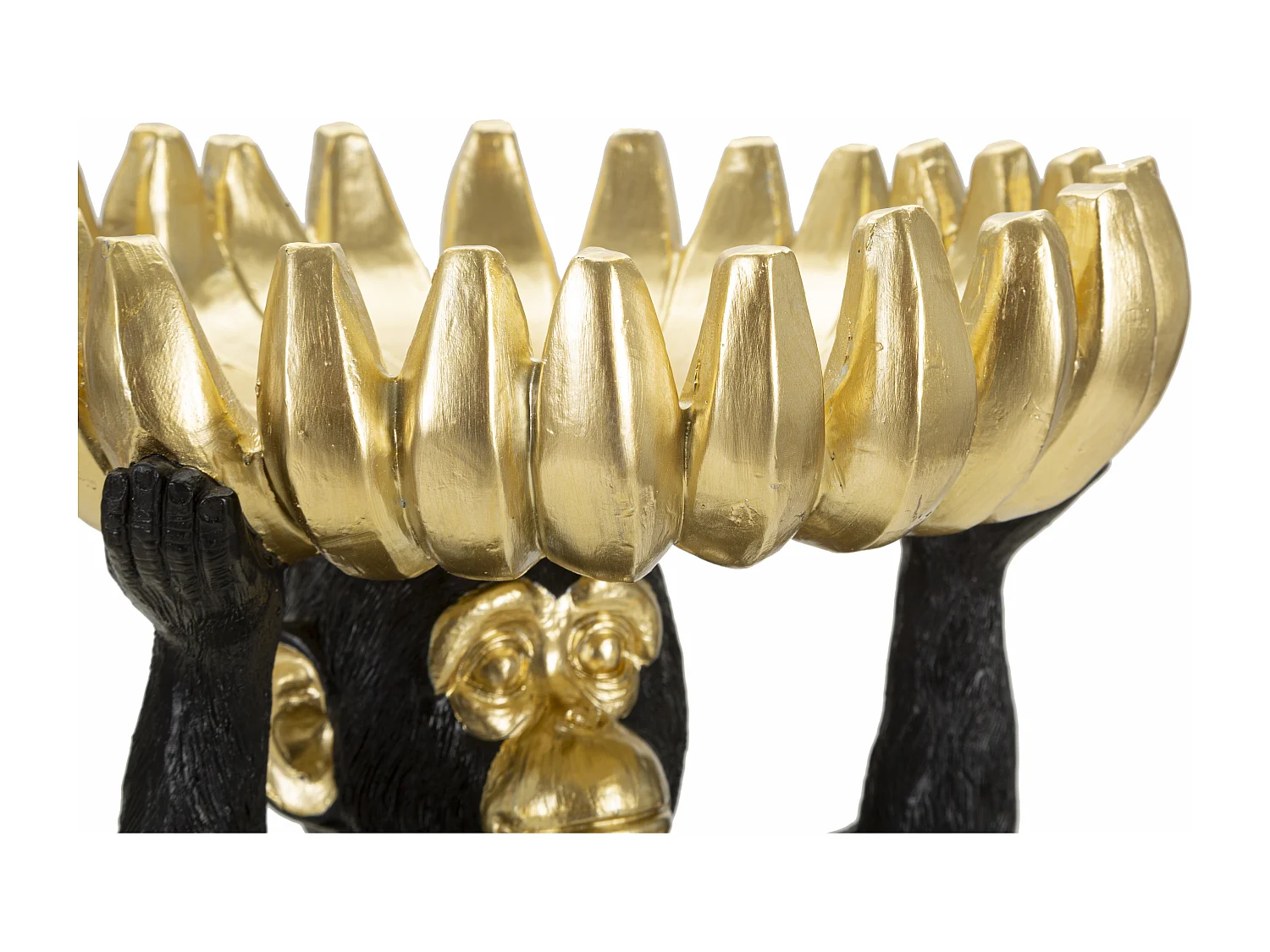 Vide-Poche Statuette Singe "Banane" 31cm Noir & Or