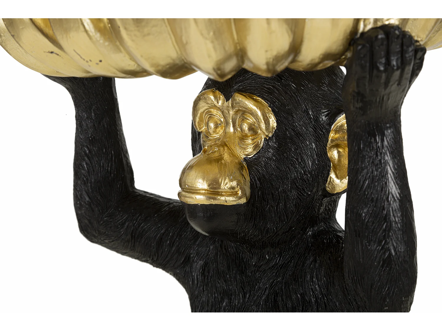 Vide-Poche Statuette Singe "Banane" 31cm Noir & Or