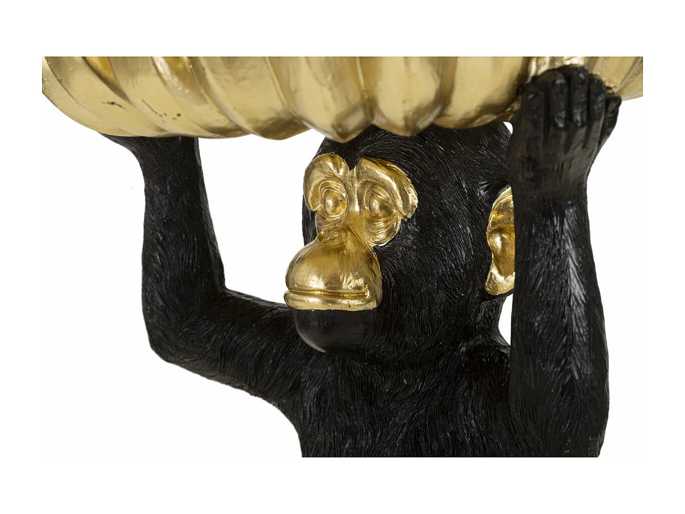 Vide-Poche Statuette Singe "Banane" 31cm Noir & Or