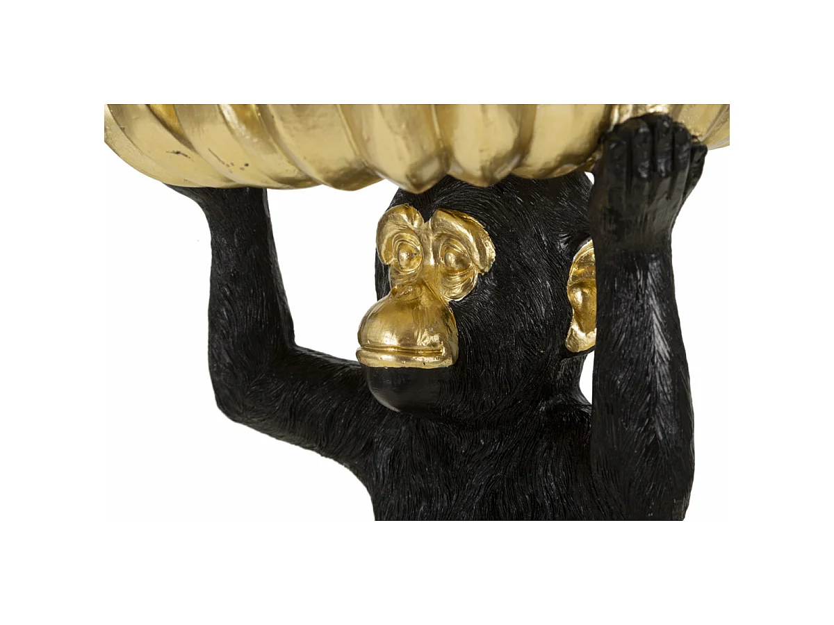 Vide-Poche Statuette Singe "Banane" 31cm Noir & Or