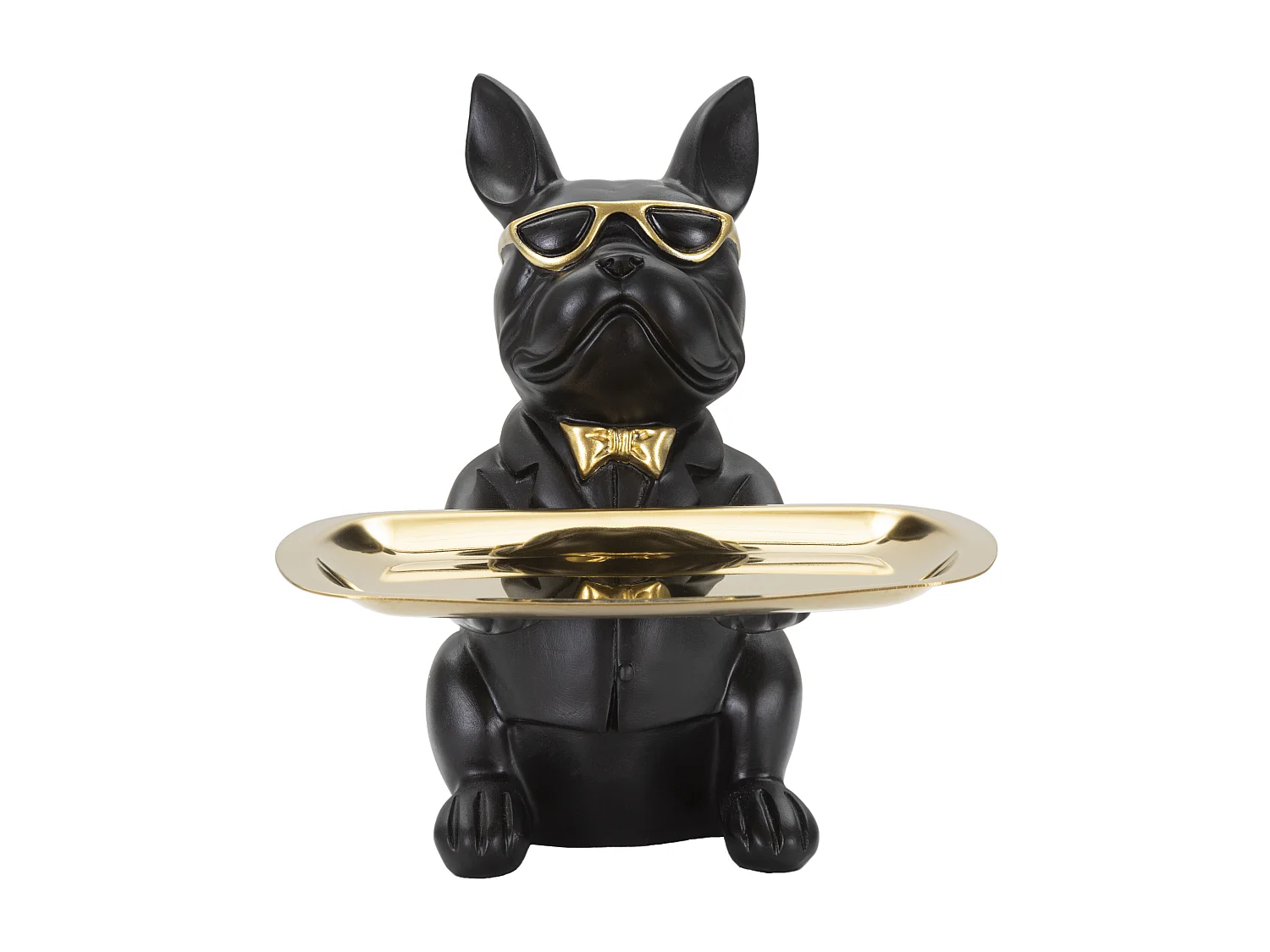 Vide-Poche Statuette "Bulldog" 23cm Noir