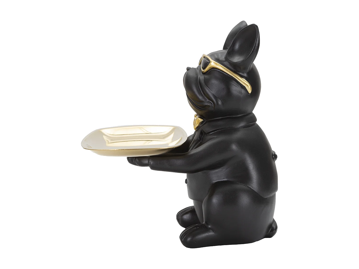Vide-Poche Statuette "Bulldog" 23cm Noir