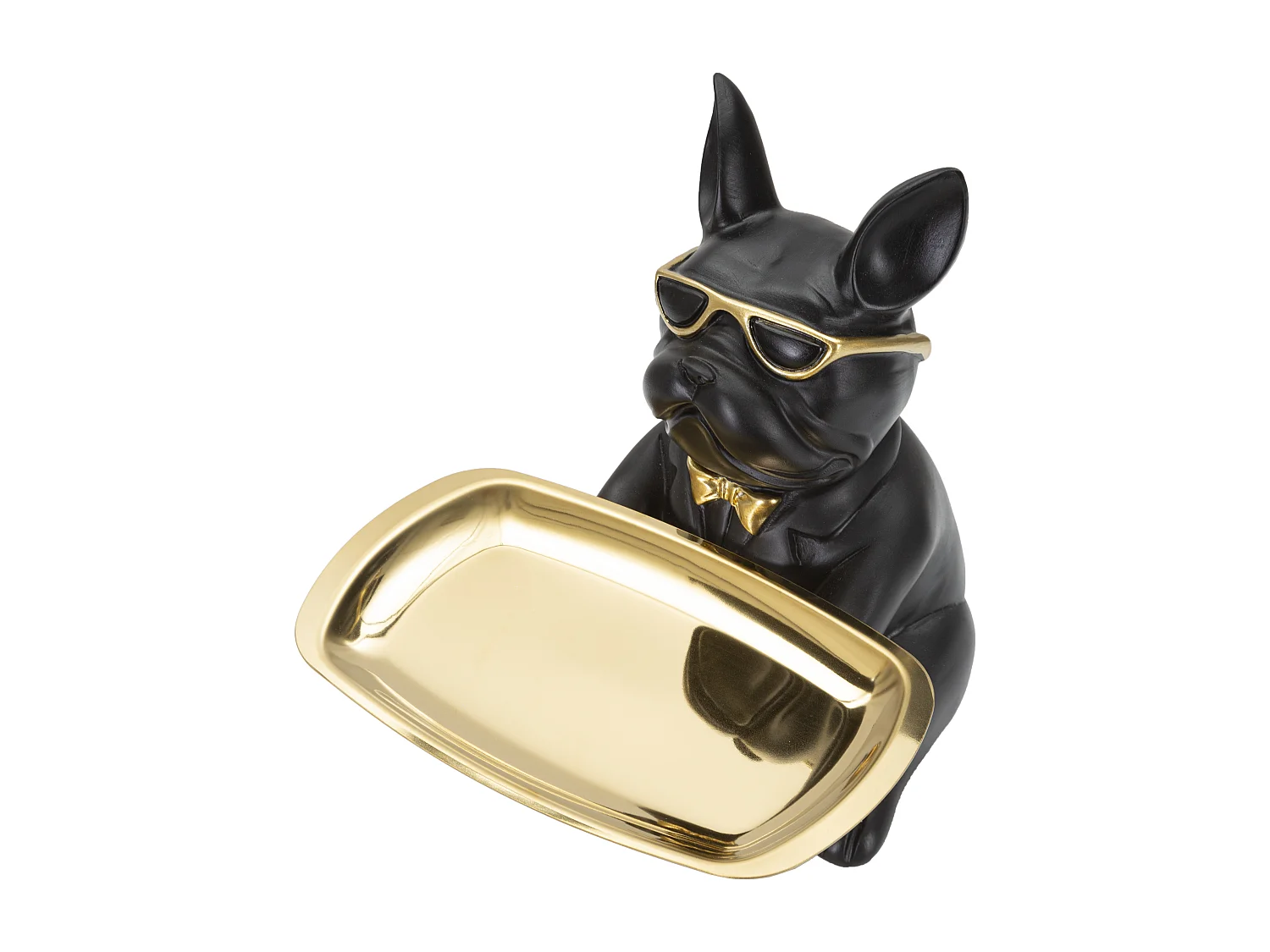 Vide-Poche Statuette "Bulldog" 23cm Noir