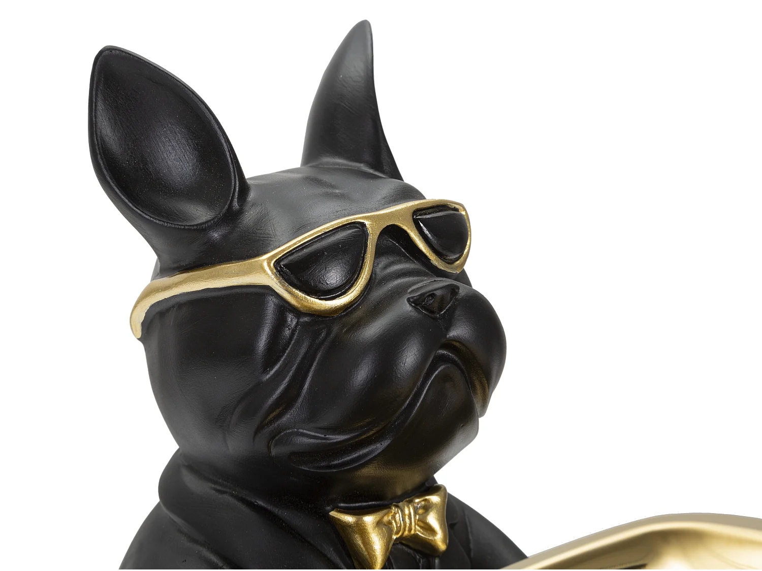 Vide-Poche Statuette "Bulldog" 23cm Noir