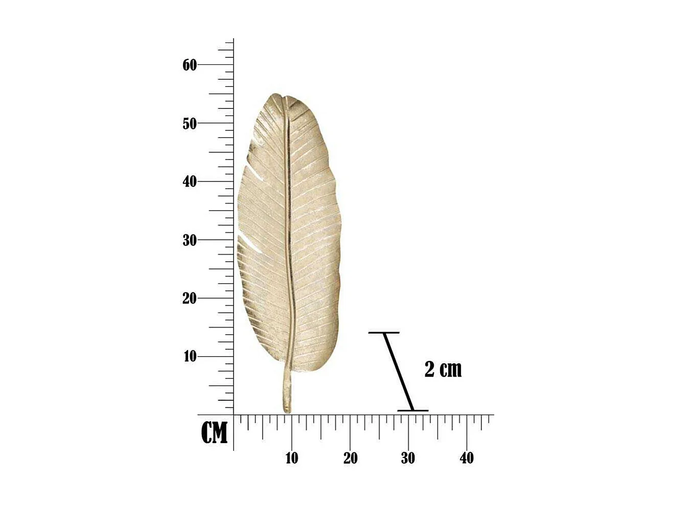 Vide-Poche en Métal "Leaf" 55cm Or