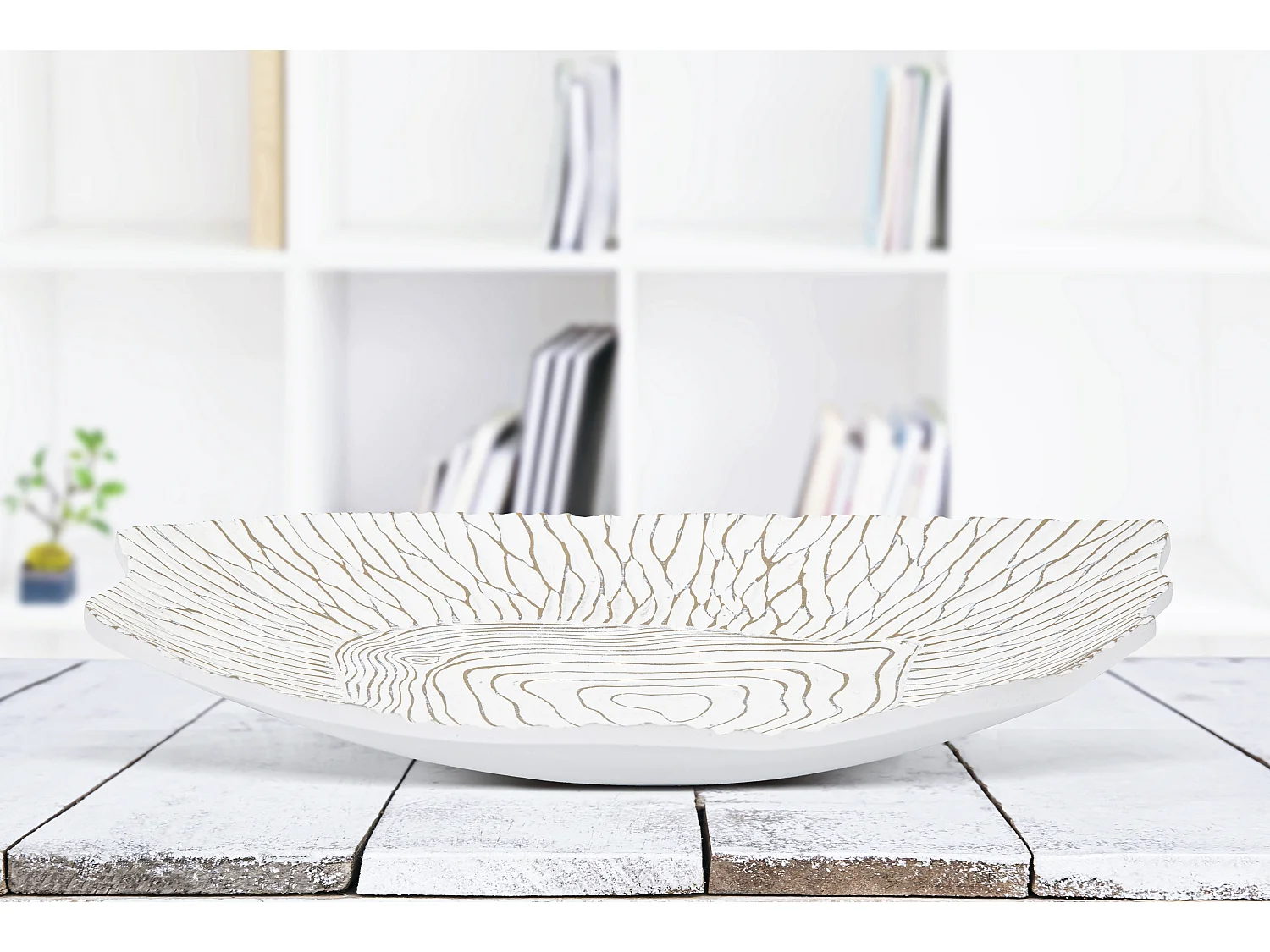 Portaoggetti in resina bianco cm 37x34x6