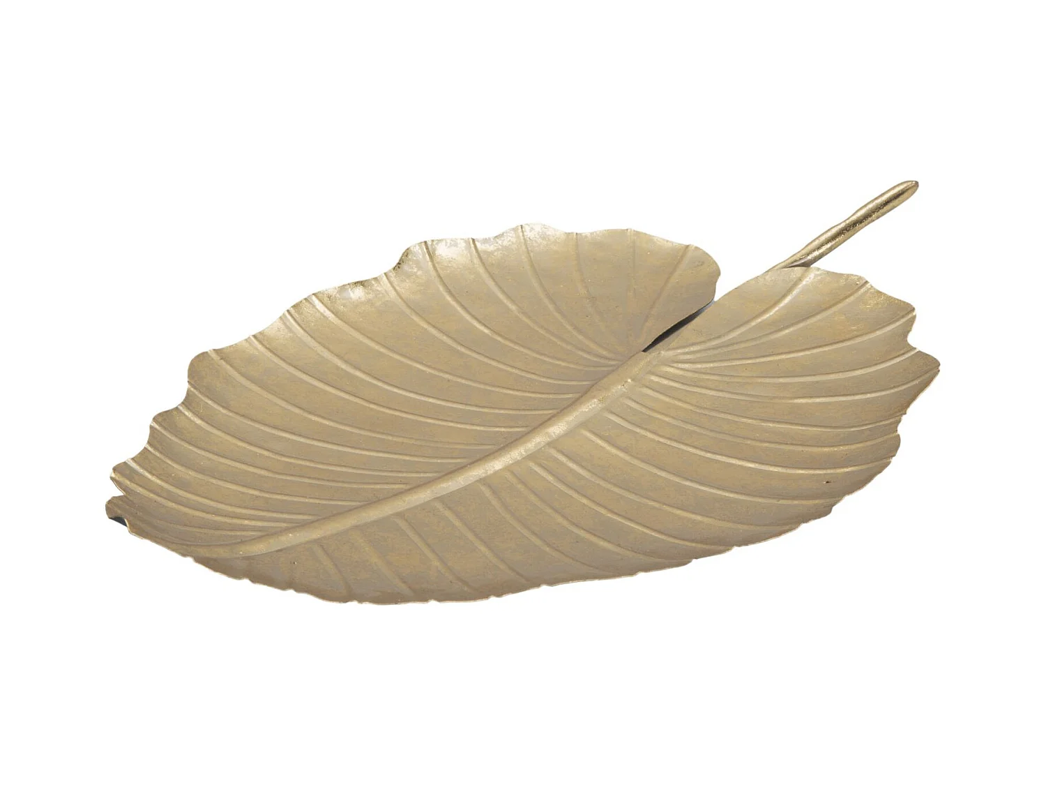 Porte objet en métal doré en forme de feuille 23x2x35,5 cm