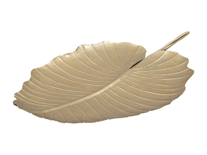 Portaoggetti in metallo dorato a forma di foglia cm 23x2x35,5