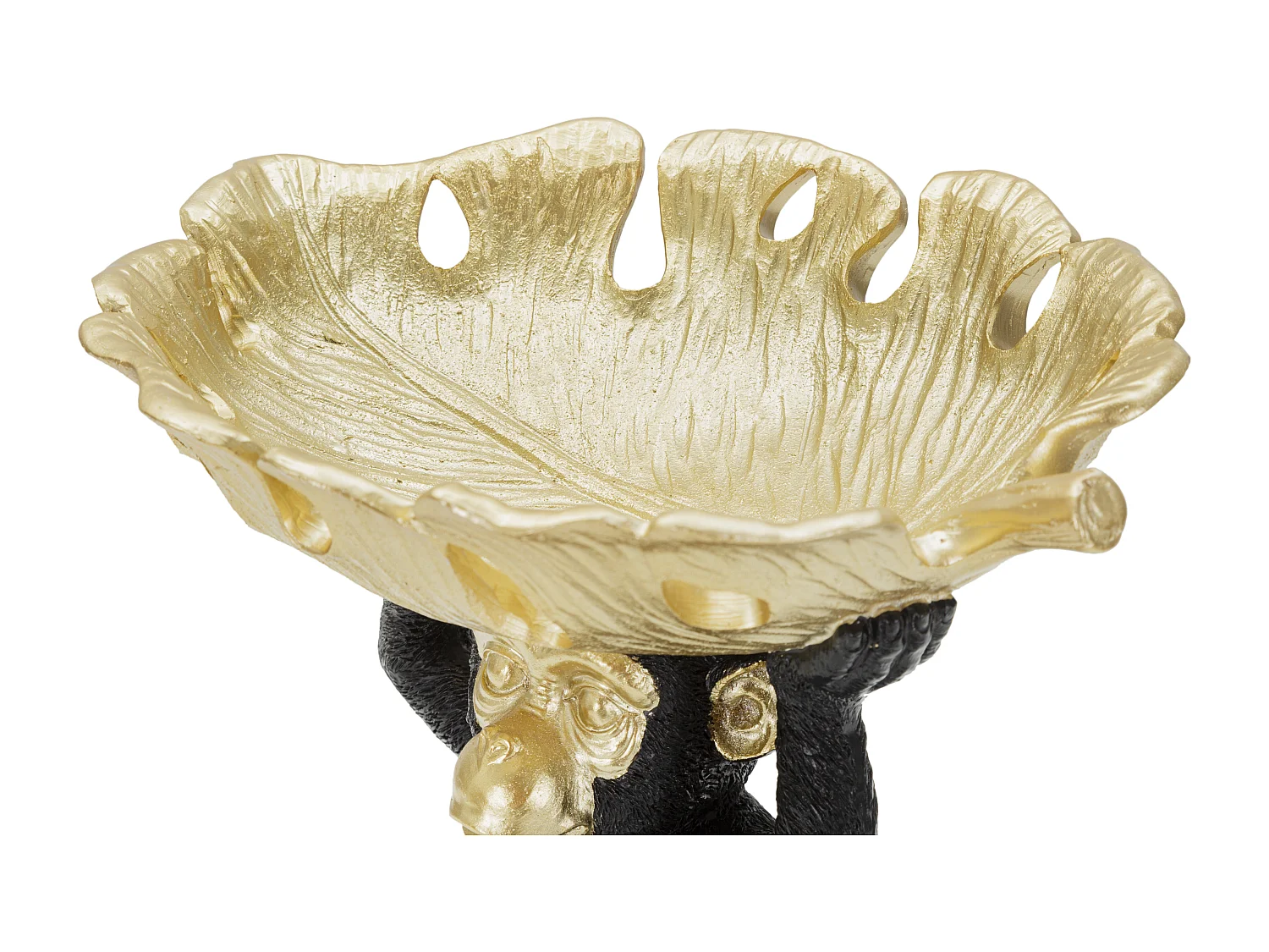 Vide-Poche Statuette "Singe" 25cm Noir & Or