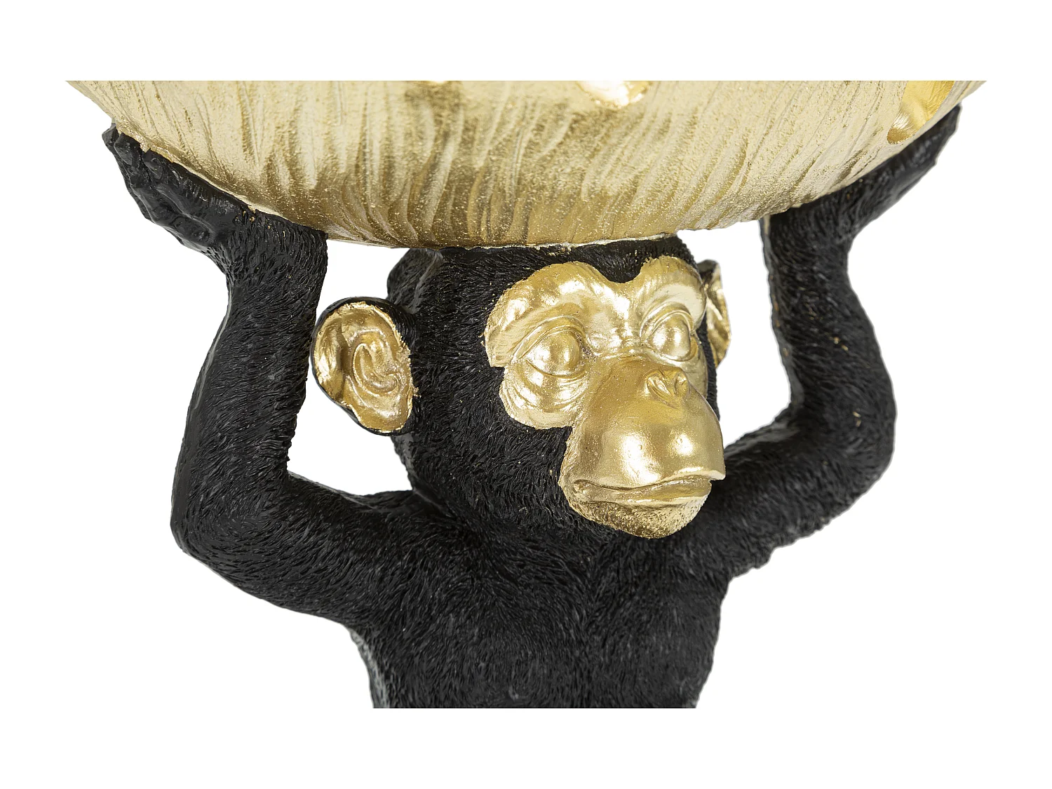 Vide-Poche Statuette "Singe" 25cm Noir & Or