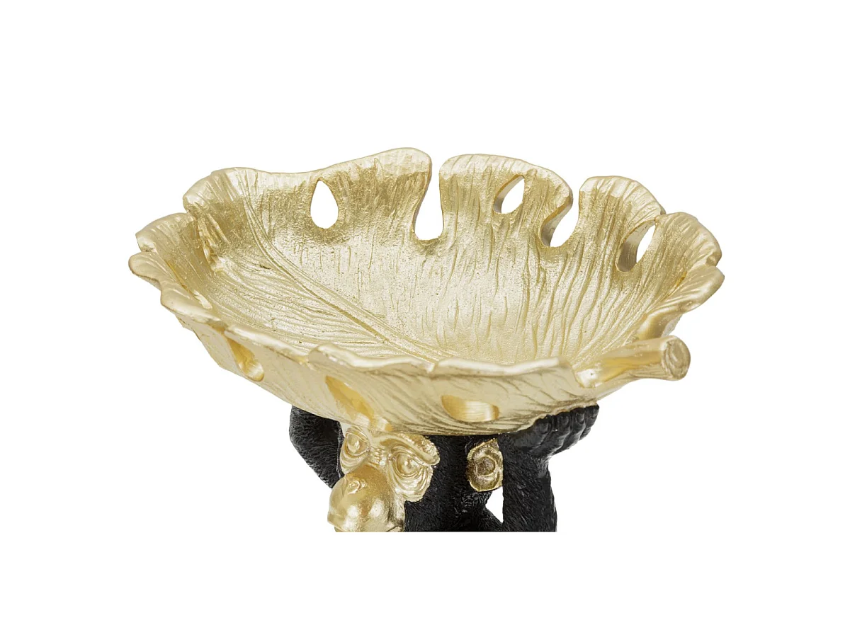 Vide-Poche Statuette "Singe" 25cm Noir & Or