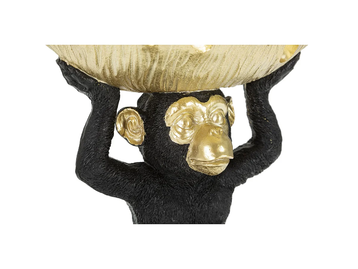 Vide-Poche Statuette "Singe" 25cm Noir & Or