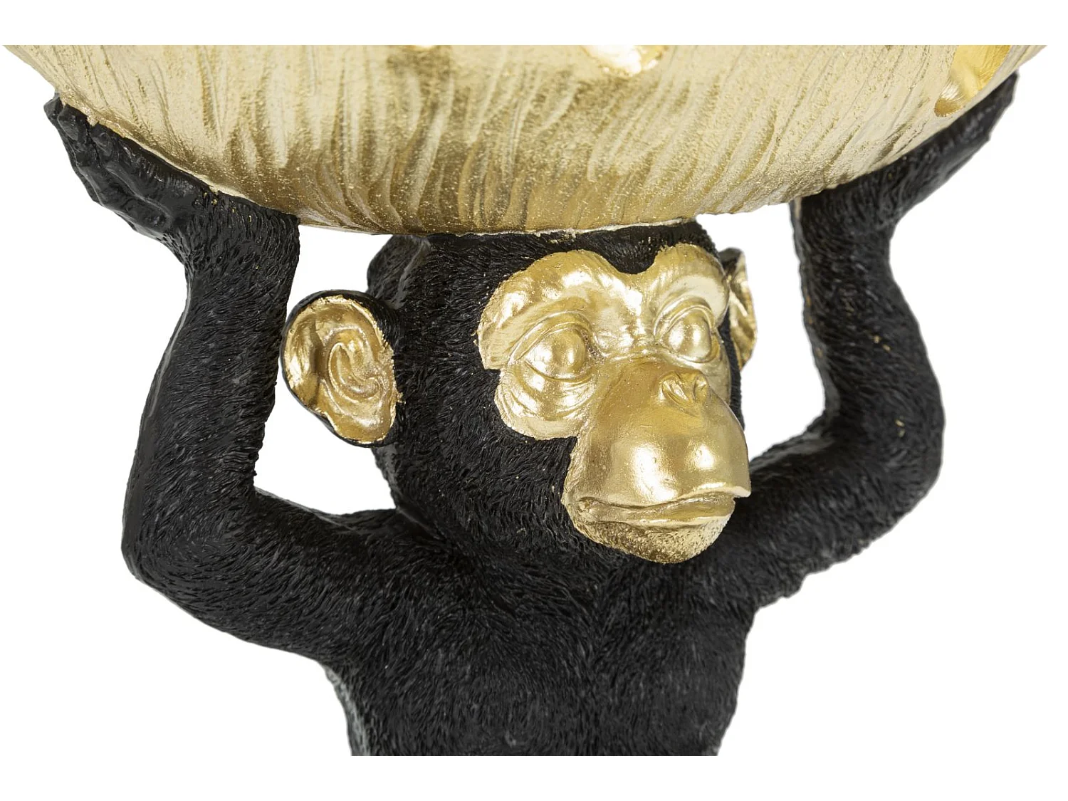 Vide-Poche Statuette "Singe" 25cm Noir & Or