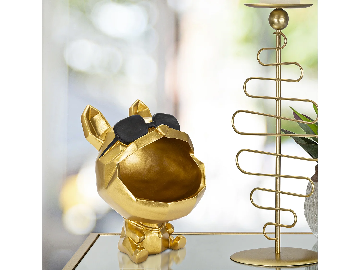 Vide-Poche Statuette "Chien" 23cm Or