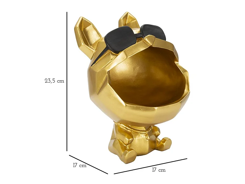 Vide-Poche Statuette "Chien" 23cm Or