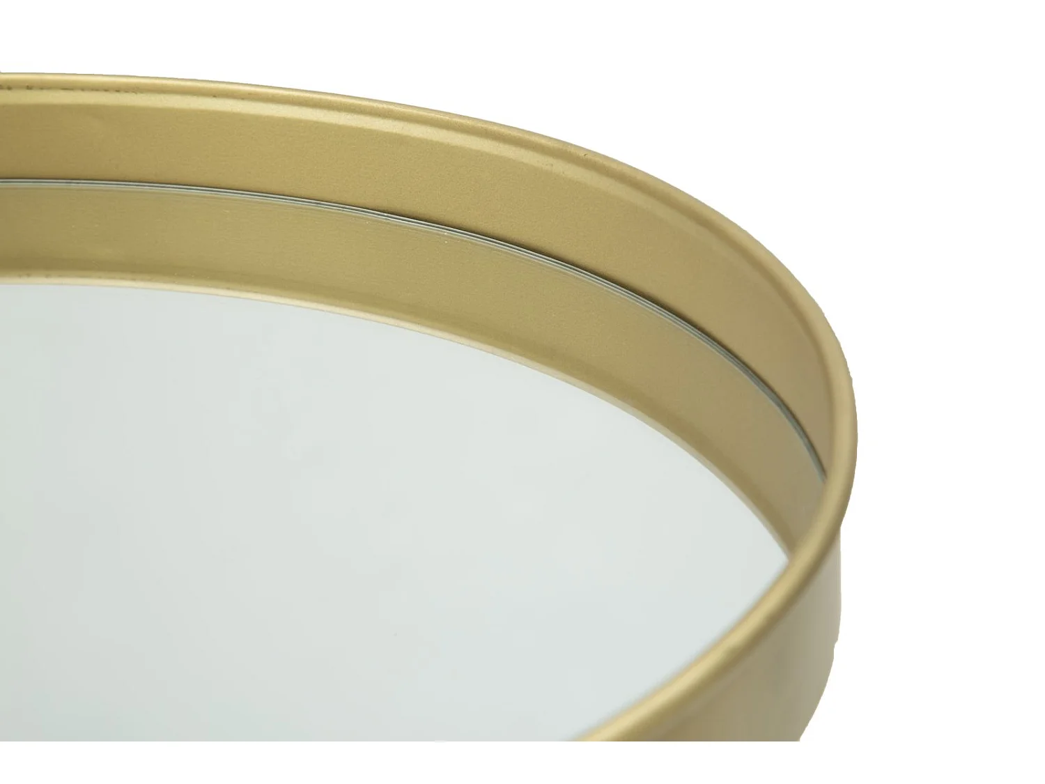 Caja de almacenamiento de metal dorado con tapa de espejo Ø cm 31x18