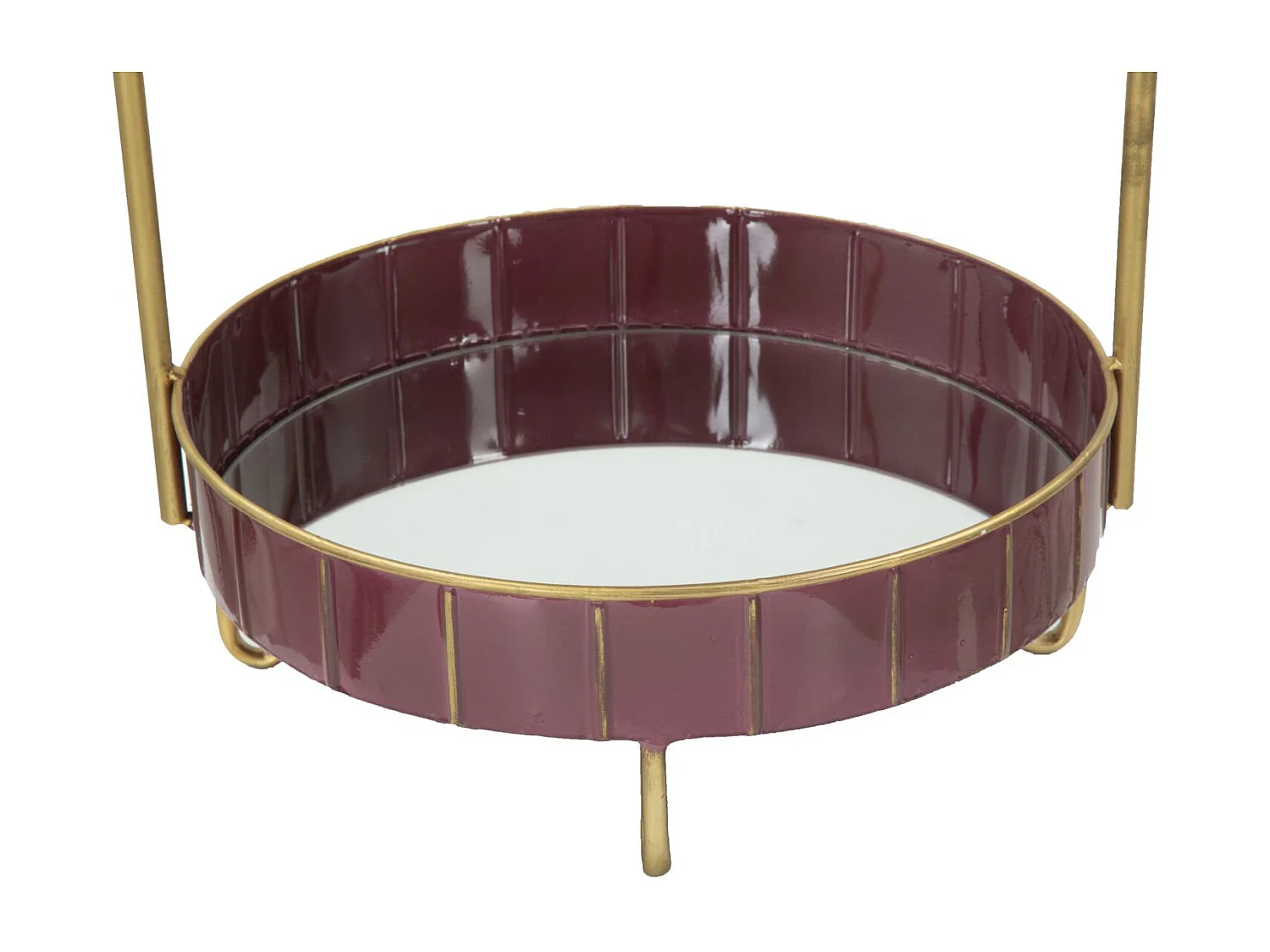 Portaoggetti in metallo viola con 2 ripiani cm 36,5x34,5x56,5