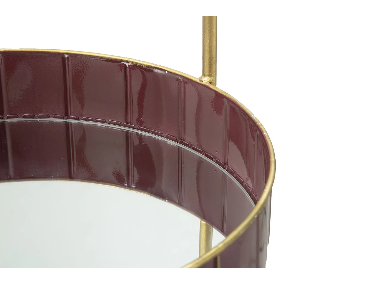 Portaoggetti in metallo viola con 2 ripiani cm 36,5x34,5x56,5