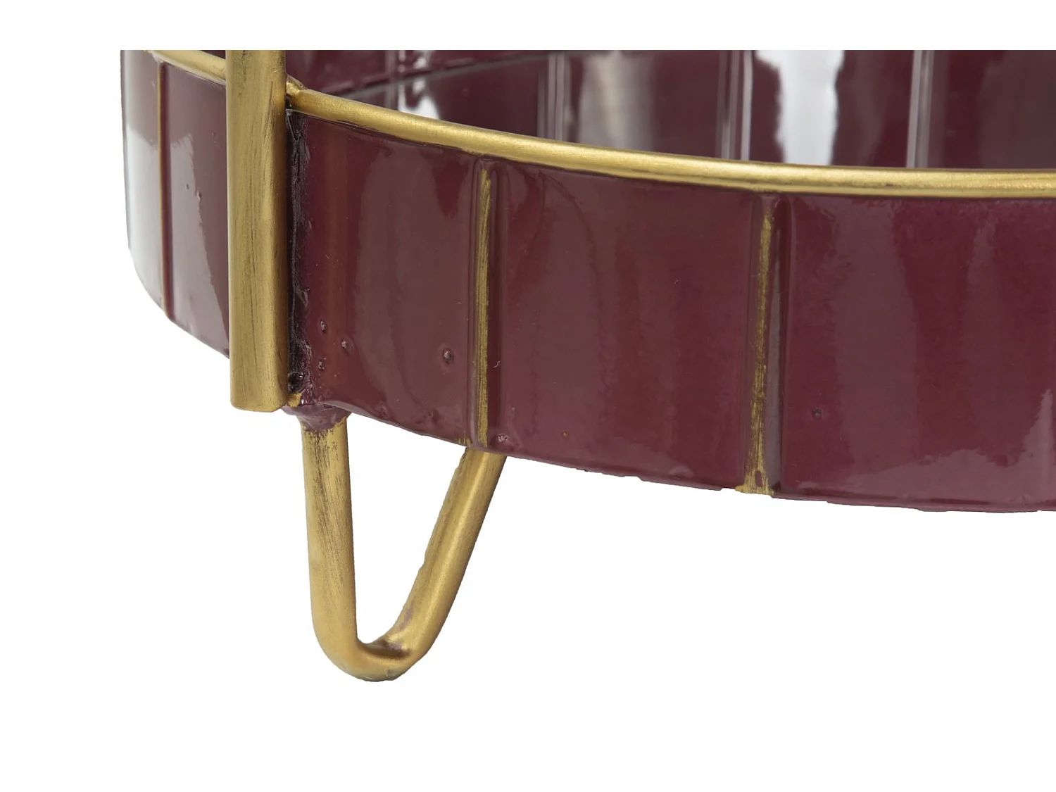 Portaoggetti in metallo viola con 2 ripiani cm 36,5x34,5x56,5